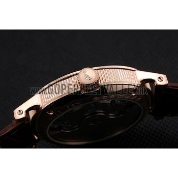 Cheap Breguet Duo Tourbillon Gold Case Beige Dial Brown Leather Bracelet  622625