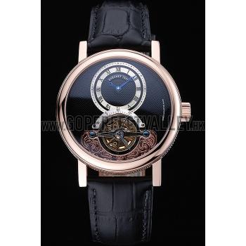 Breguet Classique Grande Complication Tourbillon Gold Case Black Dial Black Leather Strap 622211