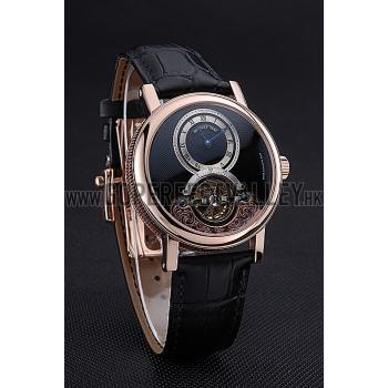 Breguet Classique Grande Complication Tourbillon Gold Case Black Dial Black Leather Strap 622211