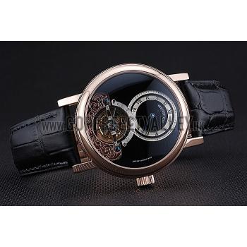 Breguet Classique Grande Complication Tourbillon Gold Case Black Dial Black Leather Strap 622211