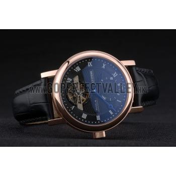 Cheap Breguet Classique Complications Rose Gold Case Black Leather Strap 80156