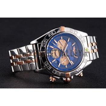 Breitling Chronomat 44 Blue Dial with White Subdials 2 Tone Stainless Steel Bracelet  622510