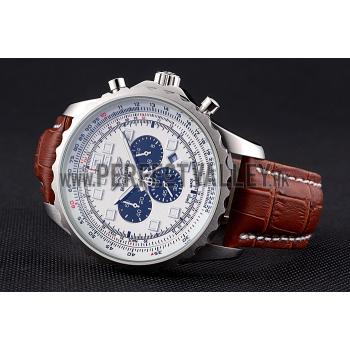 Breitling Navitimer Brown Leather Strap White Dial