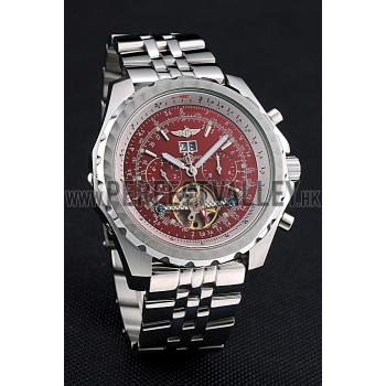 Replica Breitling Bentley Mulliner Tourbillon Red Dial Stainless Steel Case And Bracelet  622736