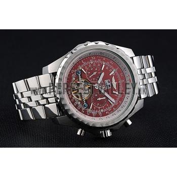 Replica Breitling Bentley Mulliner Tourbillon Red Dial Stainless Steel Case And Bracelet  622736