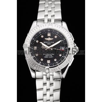 Breitling Colt Lady Black Dial Diamond Hour Marks Stainless Stees Case And Bracelet