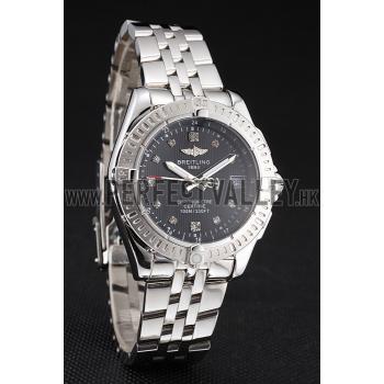 Breitling Colt Lady Black Dial Diamond Hour Marks Stainless Stees Case And Bracelet