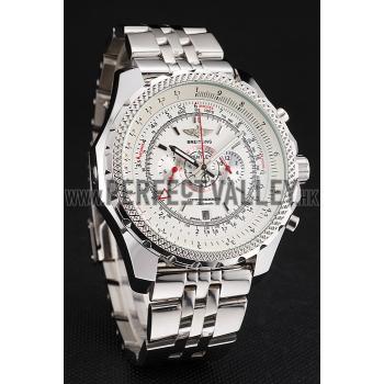 Breitling Bentley Chronograph White Dial Stainless Steel Strap