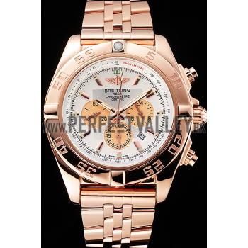 Breitling Chronomat 44 White Dial Rose Gold Bracelet  622518