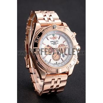 Breitling Chronomat 44 White Dial Rose Gold Bracelet  622518