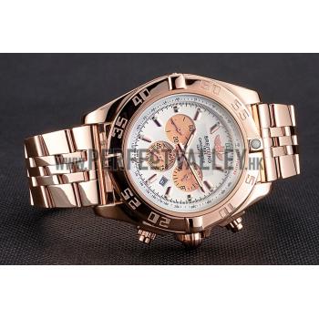 Breitling Chronomat 44 White Dial Rose Gold Bracelet  622518