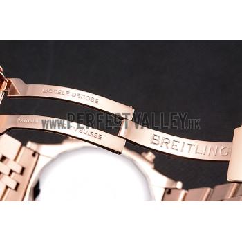 Breitling Chronomat 44 White Dial Rose Gold Bracelet  622518