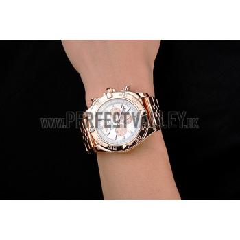 Breitling Chronomat 44 White Dial Rose Gold Bracelet  622518