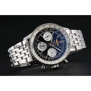 Swiss Breitling Navitimer Black Dial Stainless Steel Bracelet  622442