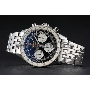 Swiss Breitling Navitimer Black Dial Stainless Steel Bracelet  622442