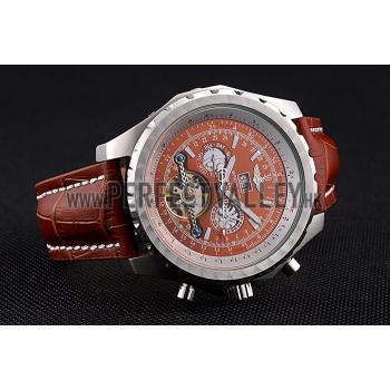 Breitling Bentley Mulliner Tourbillon Brown Dial Stainless Steel Case Brown Leather Strap  622727