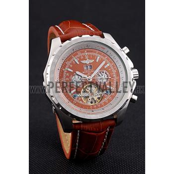 Breitling Bentley Mulliner Tourbillon Brown Dial Stainless Steel Case Brown Leather Strap  622727