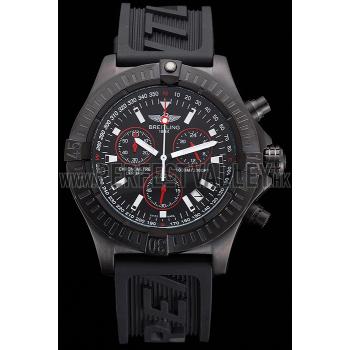 Breitling Avenger Seawolf Ion Plated Steinless Steel Case Black Dial Rubber Bracelet 622240