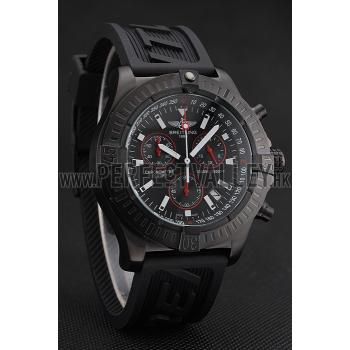 Breitling Avenger Seawolf Ion Plated Steinless Steel Case Black Dial Rubber Bracelet 622240