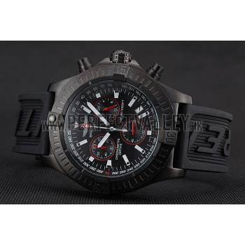 Breitling Avenger Seawolf Ion Plated Steinless Steel Case Black Dial Rubber Bracelet 622240