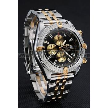 Breitling Chronomat Black Dial Stainless Steel And Gold Bracelet  622429