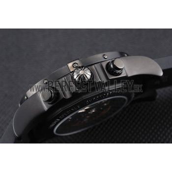 Cheap Swiss Breitling Chronomat 44 Raven Black And Orange Dial Black Case Black Rubber Strap