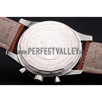 Breitling Navitimer World White Dial Brown Leather Bracelet  622514