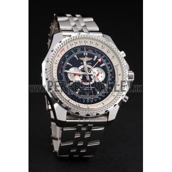 Cheap Breitling Bentley Chronograph Black Dial Stainless Steel Strap 98192