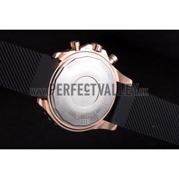 Breitling Navitimer Rosegold Bezel Rubber Strap Black Dial