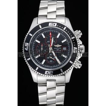 Breitling Superocean Chronograph II Black Dial Stainless Steel Bracelet  622428