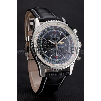 Breitling Navitimer World Black Dial Black Leather Bracelet  622513