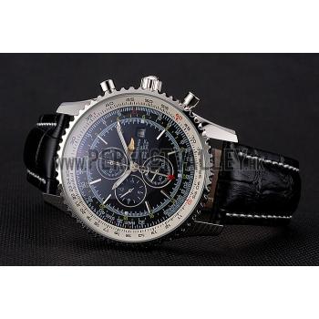 Breitling Navitimer World Black Dial Black Leather Bracelet  622513