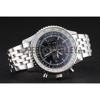 Replica Breitling Navitimer World Black Dial Stainless Steel Bracelet  622512