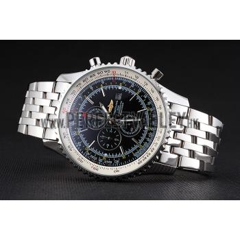 Replica Breitling Navitimer World Black Dial Stainless Steel Bracelet  622512