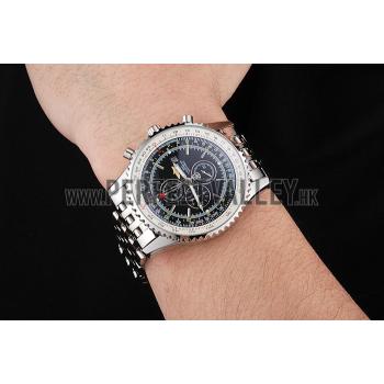 Replica Breitling Navitimer World Black Dial Stainless Steel Bracelet  622512