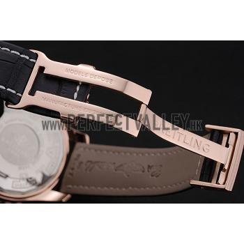 Breitling Navitimer Rosegold Bezek Leather Strap White Dial