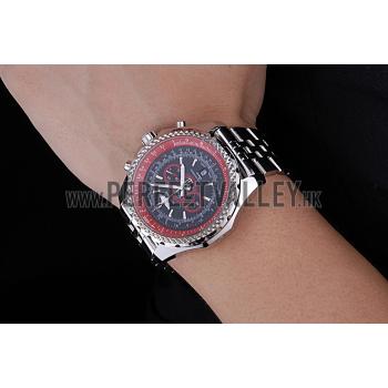 Replica Breilting Bentley Supersports Black And Red Dial Stainless Steel Bracelet  622521