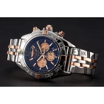 Breitling Chronomat 44 Black Dial with White Subdials 2 Tone Stainless Steel Bracelet  622509