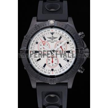 Breitling Avenger Seawolf Ion Plated Steinless Steel Case White Dial Rubber Bracelet 622241