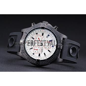 Breitling Avenger Seawolf Ion Plated Steinless Steel Case White Dial Rubber Bracelet 622241