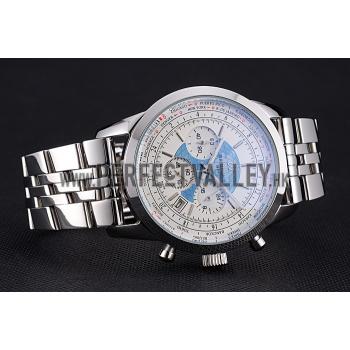 Breitling Transocean Chronograph Unitime White Dial Stainless Steel Case And Bracelet 622226 Replica