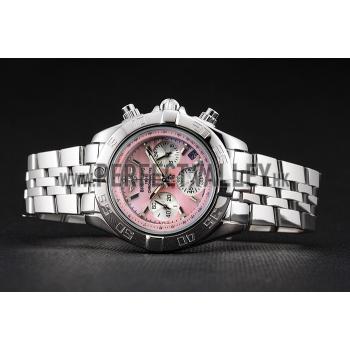 Breitling Chronomat Quartz Pink Dial Stainless Steel Case And Bracelet