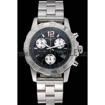 Replica Breitling Colt Chronograph II Black Dial Stainless Steel Bracelet  622427