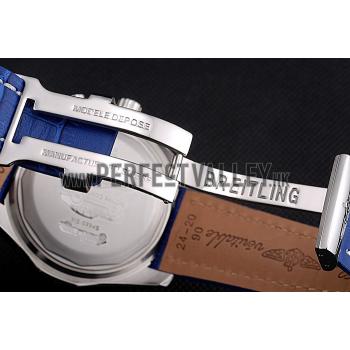 Breitling Bentley Mulliner Tourbillon Blue Dial Stainless Steel Case Blue Leather Strap  622726 Replica