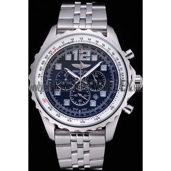 Breitling Professional Chronospace Black Dial Stainless Steel Bracelet  622505