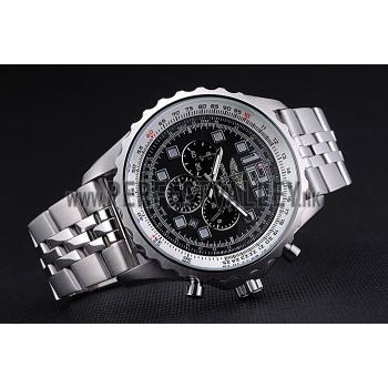 Breitling Professional Chronospace Black Dial Stainless Steel Bracelet  622505