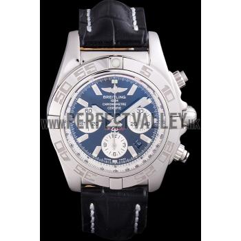 Swiss Breitling Chronomat Black Dial with Black Leather Band  621520