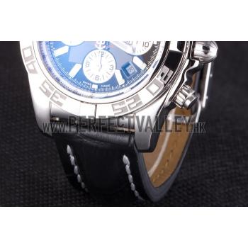 Swiss Breitling Chronomat Black Dial with Black Leather Band  621520