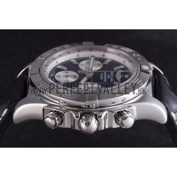 Swiss Breitling Chronomat Black Dial with Black Leather Band  621520