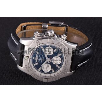 Swiss Breitling Chronomat Black Dial with Black Leather Band  621520